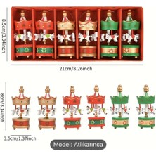 Miamantra 6 Adet Atlıkarınca Yılbaşı Ağaç Süsü/ Kutulu ve 6'lı Set Ahşap Atlıkarınca Yeniyıl Süsü/yılbaşı Hediyesi cm