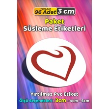Sb Store Kalp Temalı Ambalaj Hediye Paket Süsleme Etiketi Model 113 - 96 Adet 3cm