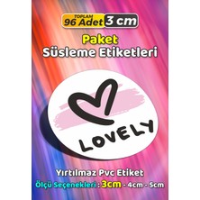 Sb Store Kalp Temalı Ambalaj Hediye Paket Süsleme Etiketi Model 114 - 96 Adet 3cm