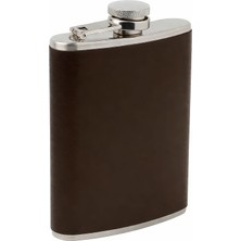 Weather Forecast Çelik 8 Oz Koyu Kahverengi Deri Kaplı 240 ml Içki Matarası RD55KHV