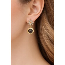 Feyz Tasarım Feyz Kahverengi Yıldız Küpe