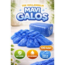 100 Adetmavi Galoş Hijyenik Su Geçirmez Esnekve Sağlam