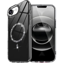 Kordify Newface Apple iPhone 16E Uyumlu Live Diamond Magsafe Kapak – Parlak Taşlı Şık Tasarım & Güçlü Manyetik Kılıf