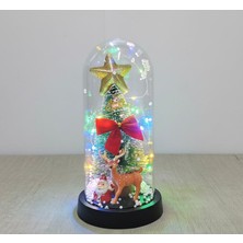 Ttt Yılbaşı Temalı Işıklı Dekoratif Cam Fanus - Model 5