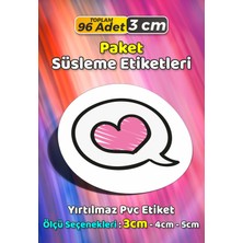 Sb Store Kalp Temalı Ambalaj Hediye Paket Süsleme Etiketi Model 103 - 96 Adet 3cm