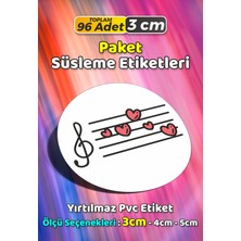 Sb Store Kalp Temalı Ambalaj Hediye Paket Süsleme Etiketi Model 118 - 96 Adet 3cm