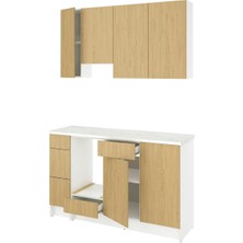 IKEA Meşe Kullanışlı Mutfak Dolabı 220X61X220 cm