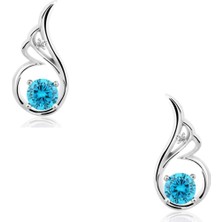 Chavin Topaz Melek Kanadı 0.02 Carat Gümüş Küpe EY47
