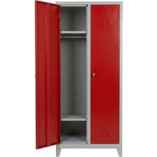 Asram Metal 2 Kapaklı Ekonomik Soyunma Dolabı Kırmızı 67X37X180
