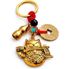 Alsade Japon Şans Kedisi Şans Bolluk Bereket Anahtarlık