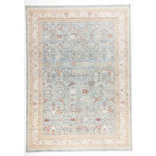 Apex Halı Ambiance 2932 Mavi Klasik Desenli Salon Halısı Toz Yapmaz Robot Uyumlu