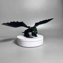 Three Dittle Birds Ejderhanı Nasıl Eğitirsin Siyah Ejderha Figürü - Gecenin Öfkesi Dişsiz 14 cm Fanart