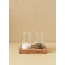 Adore Akasya Standlı Cam Tuzluk Seti