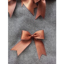 Madamera Kahverengi Saten Fiyonk Kurdele 2 cm 50 Adet, Hediye Paketleme, Süsleme Için Fiyonk Kurdele