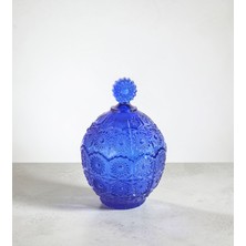 Felis Arte Kristal Cam Şekerlik , Handmade, Dekoratif (Mavi)