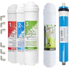 Mitsu 5'li Su Arıtma Cihazı Filtresi Yedek Parça Uyumlu 5 Aşamalı Filtre Seti