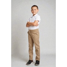 Luminur Ribana Bel Canvas Okul Pantolonu Bej Kız Erkek