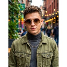 İdo Optik Unısex Retro Metal Çerçeve Kahverengi Cam UV400 Güneş Gözlüğü