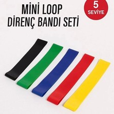 Piwow 5'li Direnç Bandı Egzersiz Seti Mini Loop Band Aerobik Egzersiz Lastiği Farklı Renk ve Seviye
