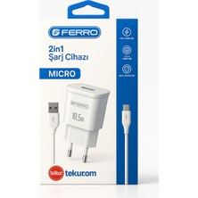 Ferro W12 Micro 10,5W  Adaptör & 1m USB Kablo  2,1 Amper Hızlı Şarj
