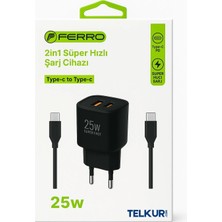Ferro W25 Qualcom USB & Pd Çift Çıkışlı  Süper Hızlı Şarj 3.0 Amper