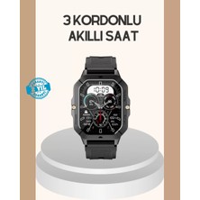 Sbusshop 3 Kordonlu Akıllı Saat Uzun Pil Süreli - SB001M-48TNJ5