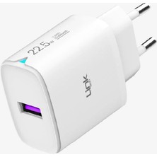 Linktech C306 Safe Type-C Kablolu 22.5W Hızlı Şarj Adaptörü Beyaz