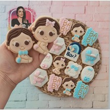 Tatlı Armağanlar Baby Shower Cinsiyet Partisine Özel Kız Erkek Karışık Butik Kurabiye - 20 Adet
