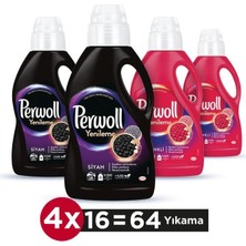 Perwoll Hassas Bakım Sıvı Çamaşır Deterjanı 4 x 1 Lt Doğal Özellikli 64 Yıkama Siyah ve Renkli Yenileme