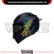 Sv Sticker Works Stars Yıldız Sticker Kask Sticker Kasklar Uyumlu Tek Yön 1 Adet