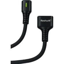 Ferro Reshurk RE-053 Usb-C & Type-C Ledli 1000CM 3A Hızlı Data - Şarj Hasır Kablo
