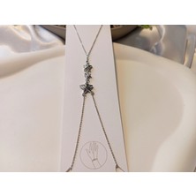 Luxury Jewelry Gümüş Kaplama Zirkon Taşlı Çift Yıldız Şahmeran