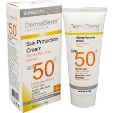Dermaderm 100 ml SPF 50 Güneş Kremi Hassas Ciltler İçin Renksiz Suya Dayanıklı Formül