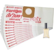 Abnturk 5 Adet Arçelik Beko Fantom Arzum Ar 427 Elektrikli Süpürgelerine Uygun Ultra Hijyenik Kağıt Toz Torbası