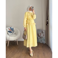 RFK Butik Kadın Dantel Detaylı Paris Etekli Takım - Sarı