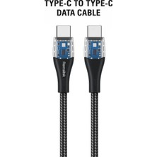 Ferro Reshurk RE-099 Type-C & Type-C Silikon Uclu Ledli 1000CM 60W Hızlı Data - Şarj Hasır Kablo