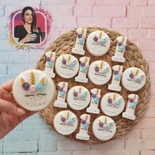 Tatlı Armağanlar Doğum Gününe Özel 1 Yaş ve Yuvarlak Model Karışık Butik Kurabiye - 20 Adet