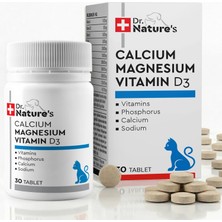 Dr. Nature's Kedi Kalsiyum Tablet 30 Tablet – Kemik ve Diş Gelişimi Destekleyici D3 & Magnezyum
