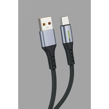 Ferro Reshurk RE-044 Usb-C & Type-C Metal Uclu 1000CM 3A Hasır Data - Şarj Kablosu