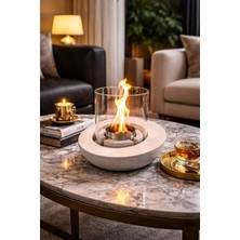 Bacasız Beton Masaüstü Şömine 1 Litre Stone Edition Bioethanol Yakıt Hediyeli