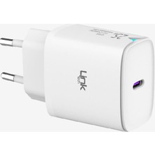 Linktech C311 Safe Type-C Kablolu 25W Hızlı Şarj Adaptörü Beyaz