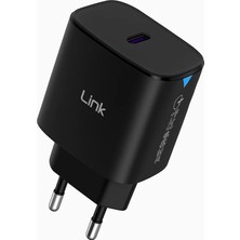 Linktech C310 Safe 25W Hızlı Şarj Adaptörü Siyah