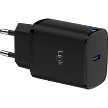 Linktech C311 Safe Type-C Kablolu 25W Hızlı Şarj Adaptörü Siyah
