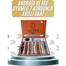 Sbusshop 7 Kordonlu Akıllı Saat Plastik Kordon Hasır Kordon Çelik Kordon - SB001M-48TYU7