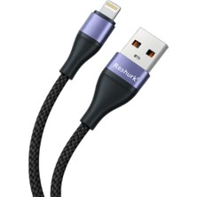 Ferro Reshurk RE-062 Usb-C & Lightning Metal Uclu 1000CM 6A Hasır Data - Şarj Kablosu