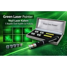 Uslucan Alışveriş Green Laser Pointer  Kalem 5 Başlıklı Özel Kadife Gri Kutulu