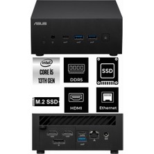 Asus Expertcenter Intel Core I5-13500H PN64-K068 96GB 256GB M.2 + 2tb  SSD UHD Graphics Freedos Mini Masaüstü Pc