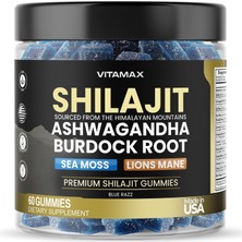 Vitamax Pure Himalayan Shilajit, Ash.w, Burdock Root, Lion’s Mane & Sea Moss +105 Trace Minerals – 60 Gummies