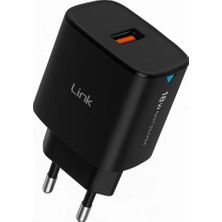 Linktech C304 Strong 18W Hızlı Şarj Adaptörü  Siyah