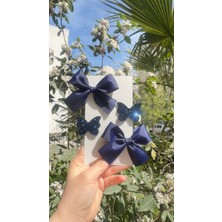 Toka Perisi Clara Kurdele Glitter Kelebekli Klips Toka Seti( 5/3 cm Metal Toka)